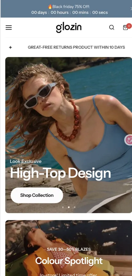 Shopify 店铺主题在手机端的产品页面展示效果